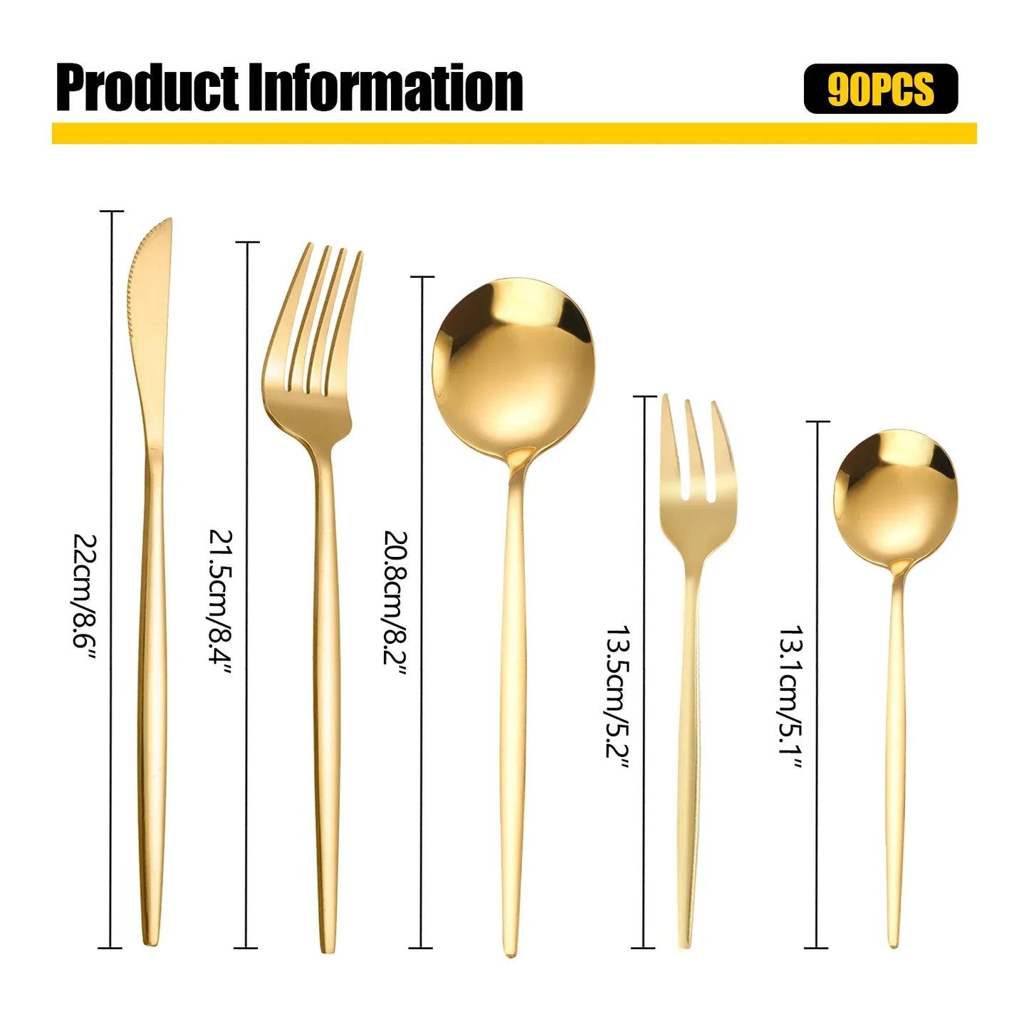 Gold Flatware Utensil Set