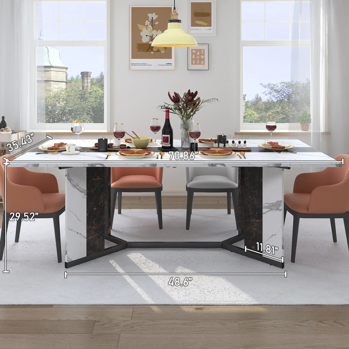 71" Large Luxurious Dining Table
