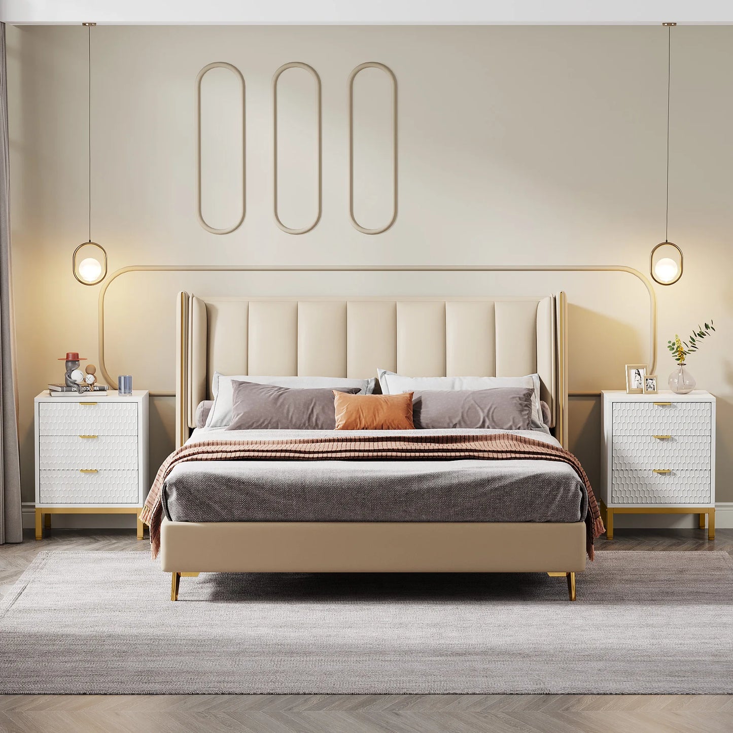 3-Drawer Bedside Nightstand Table