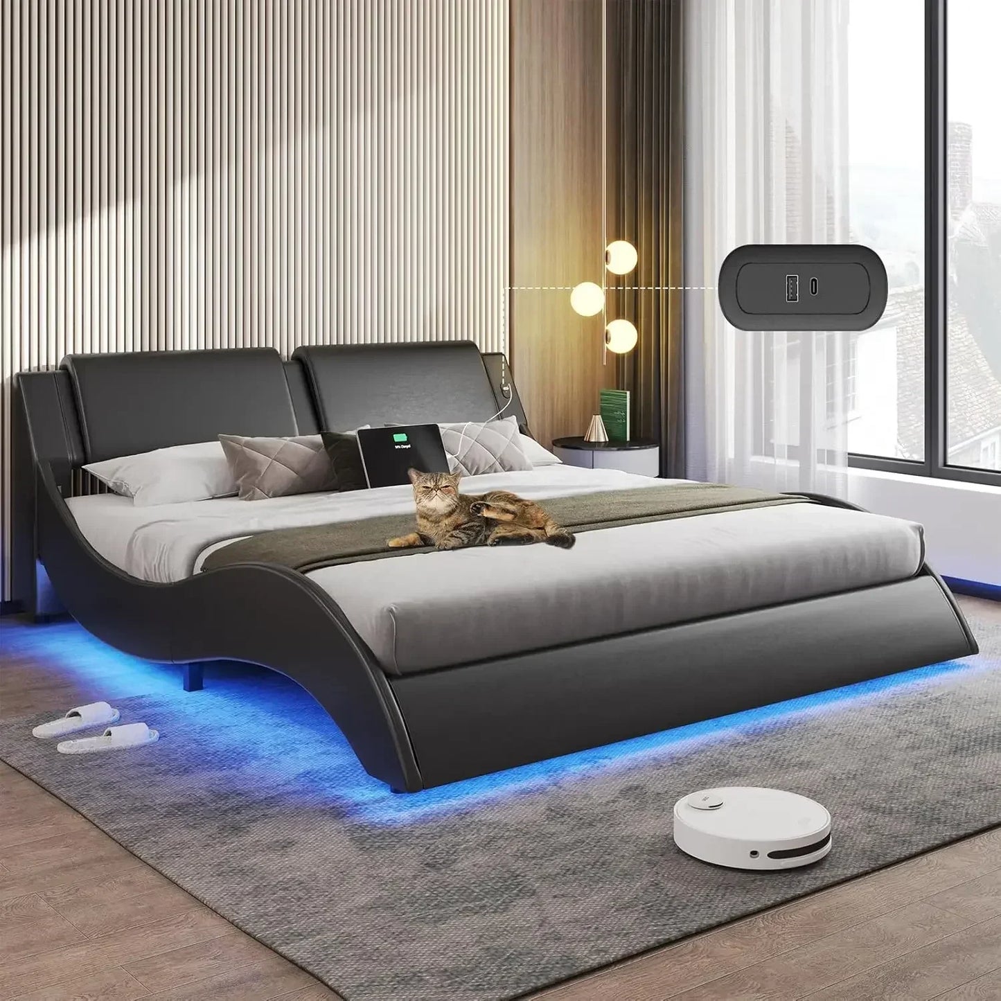 LED King Bed Frame