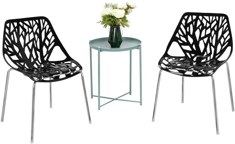 Set of 6 Black Stackable Dining Chairs