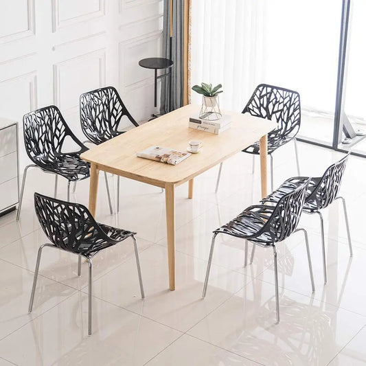Set of 6 Black Stackable Dining Chairs