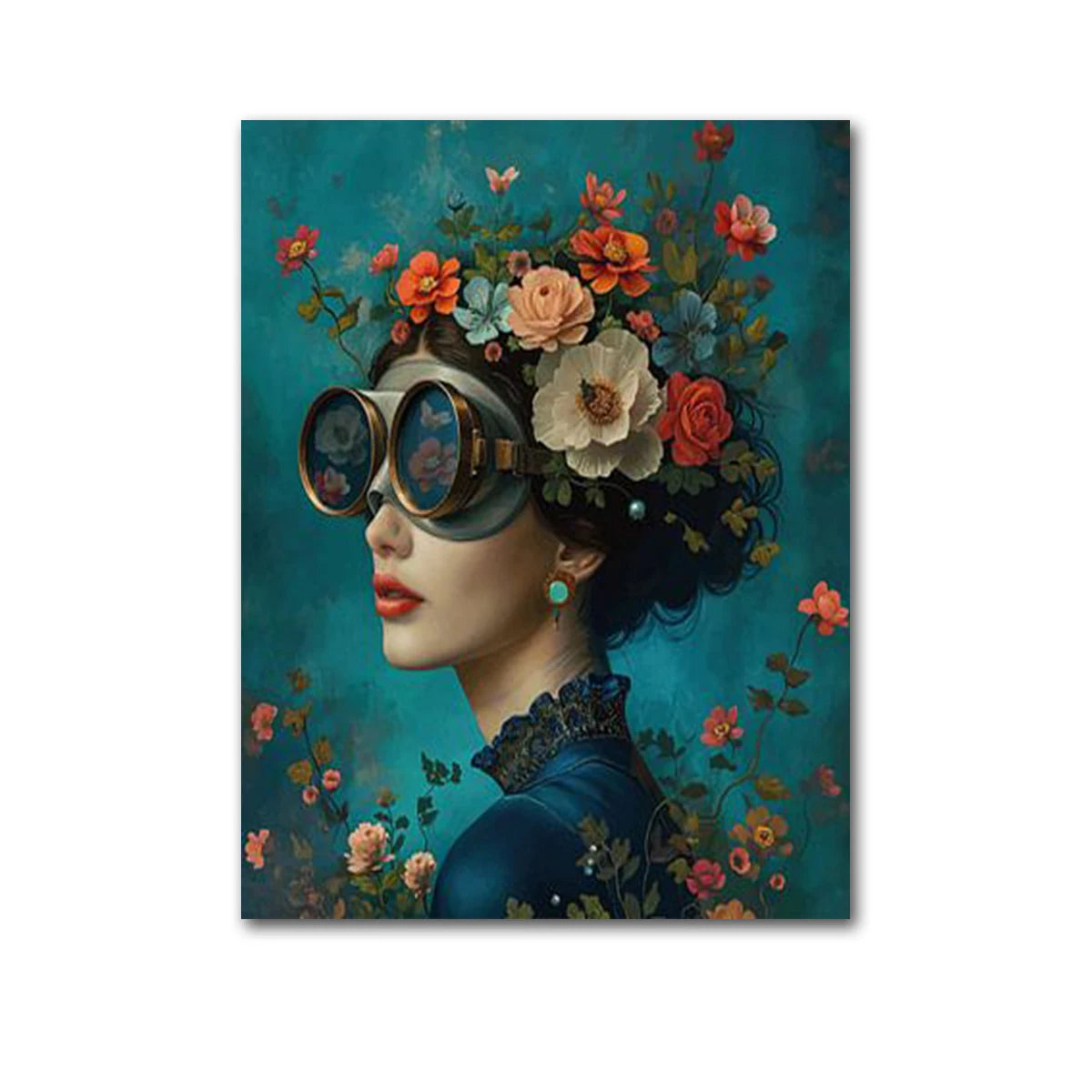Butterfly Floral Portrait Canvas