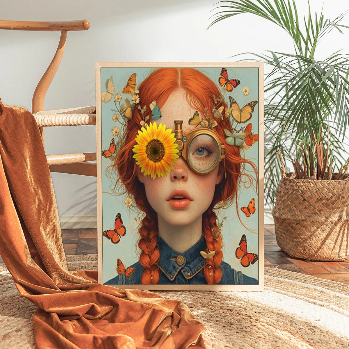 Butterfly Floral Portrait Canvas