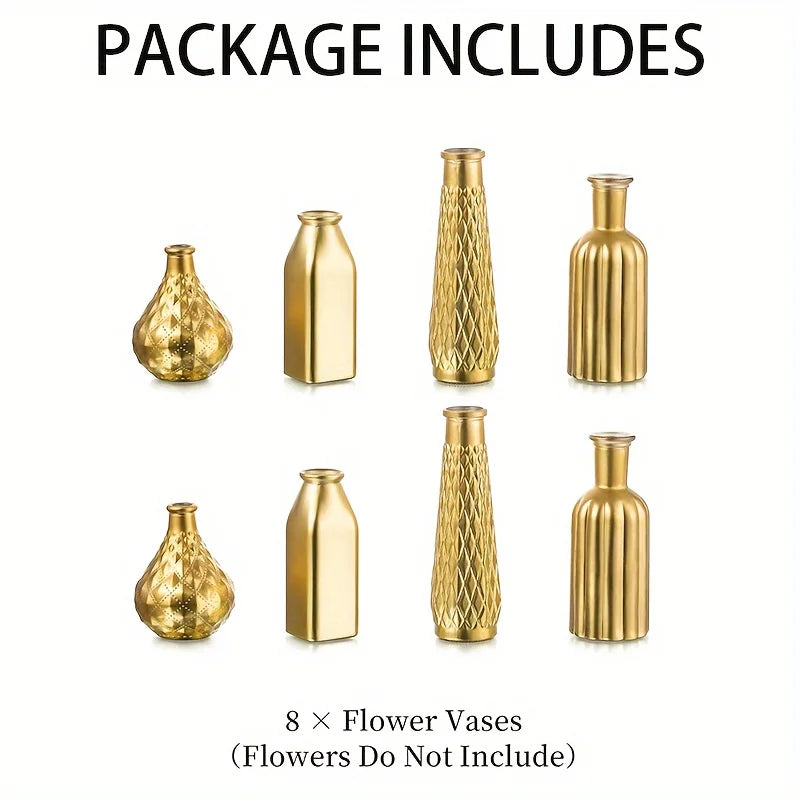Gold Glass Cylindrical Table Vase