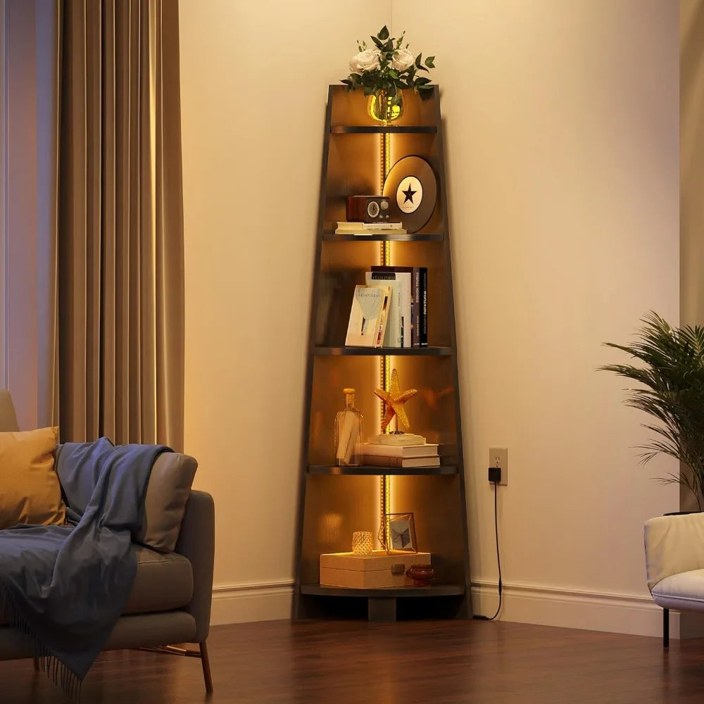 Corner Shelf Rack With LED