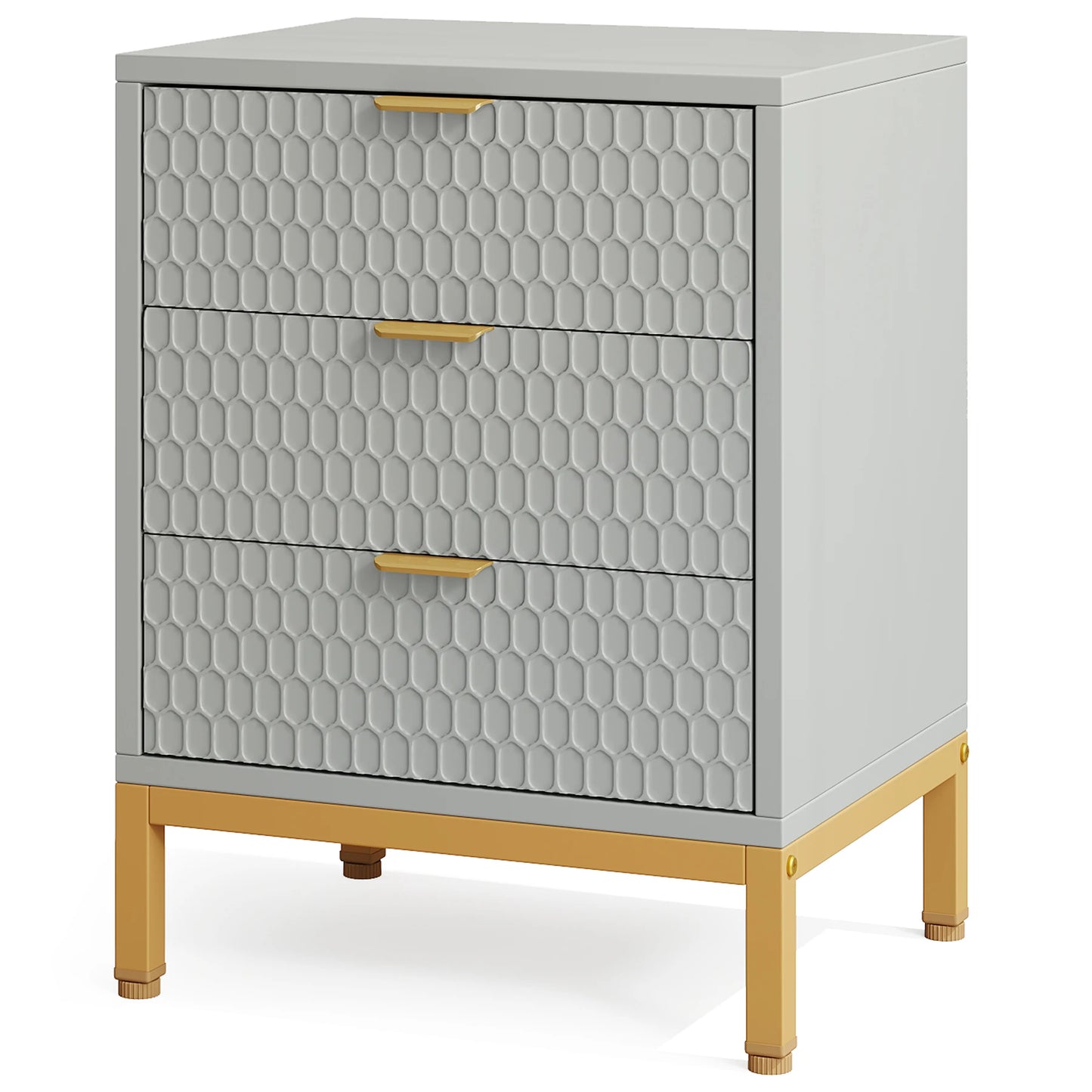 3-Drawer Bedside Nightstand Table