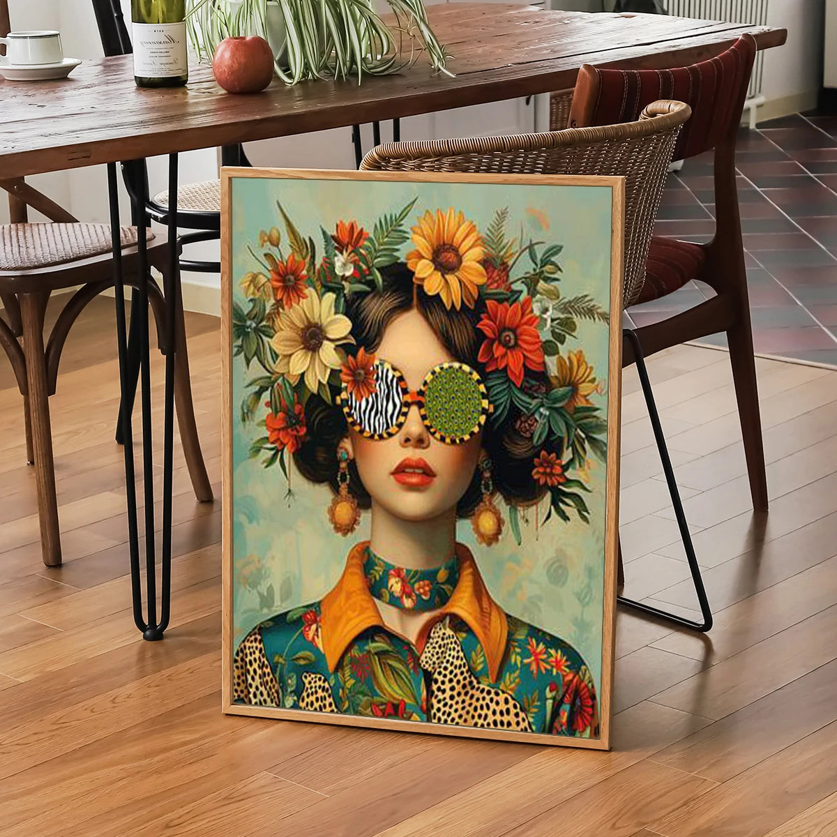 Butterfly Floral Portrait Canvas