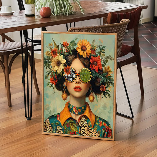 Butterfly Floral Portrait Canvas