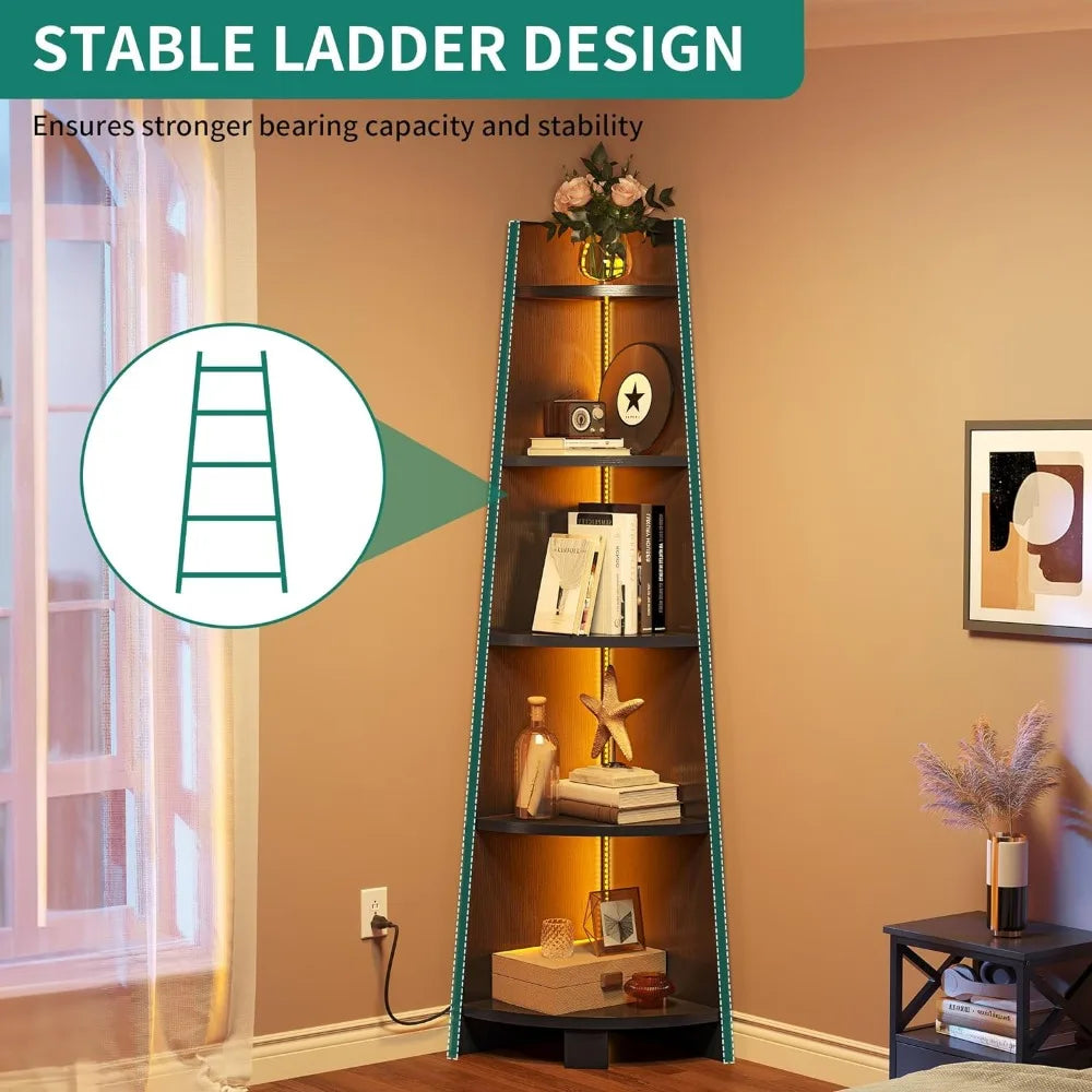 Corner Shelf Rack With LED