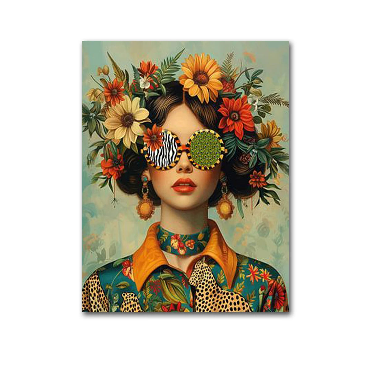 Butterfly Floral Portrait Canvas
