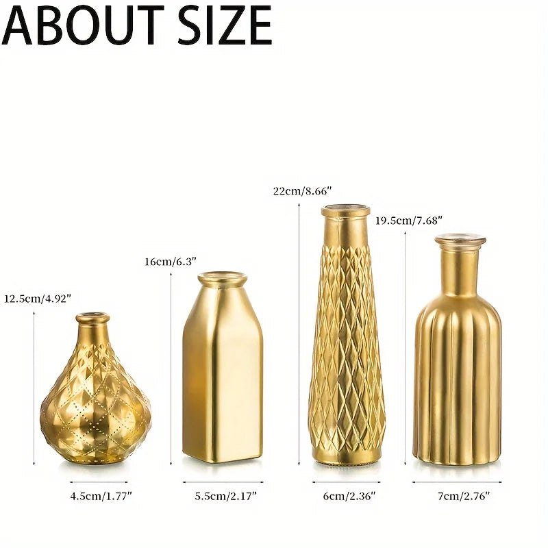 Gold Glass Cylindrical Table Vase