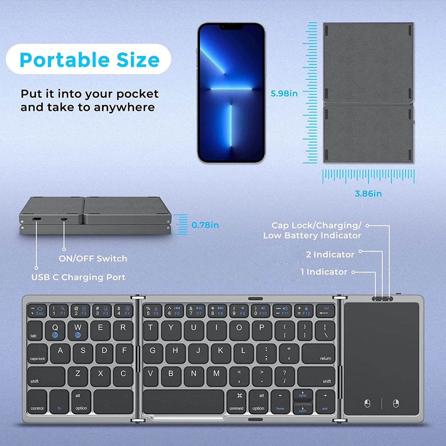 Foldable  Bluetooth Keyboard