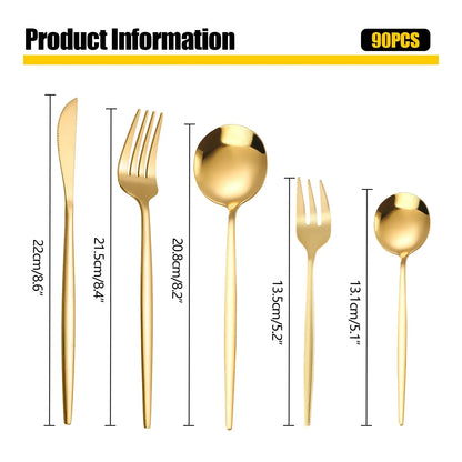 Gold Flatware Utensil Set