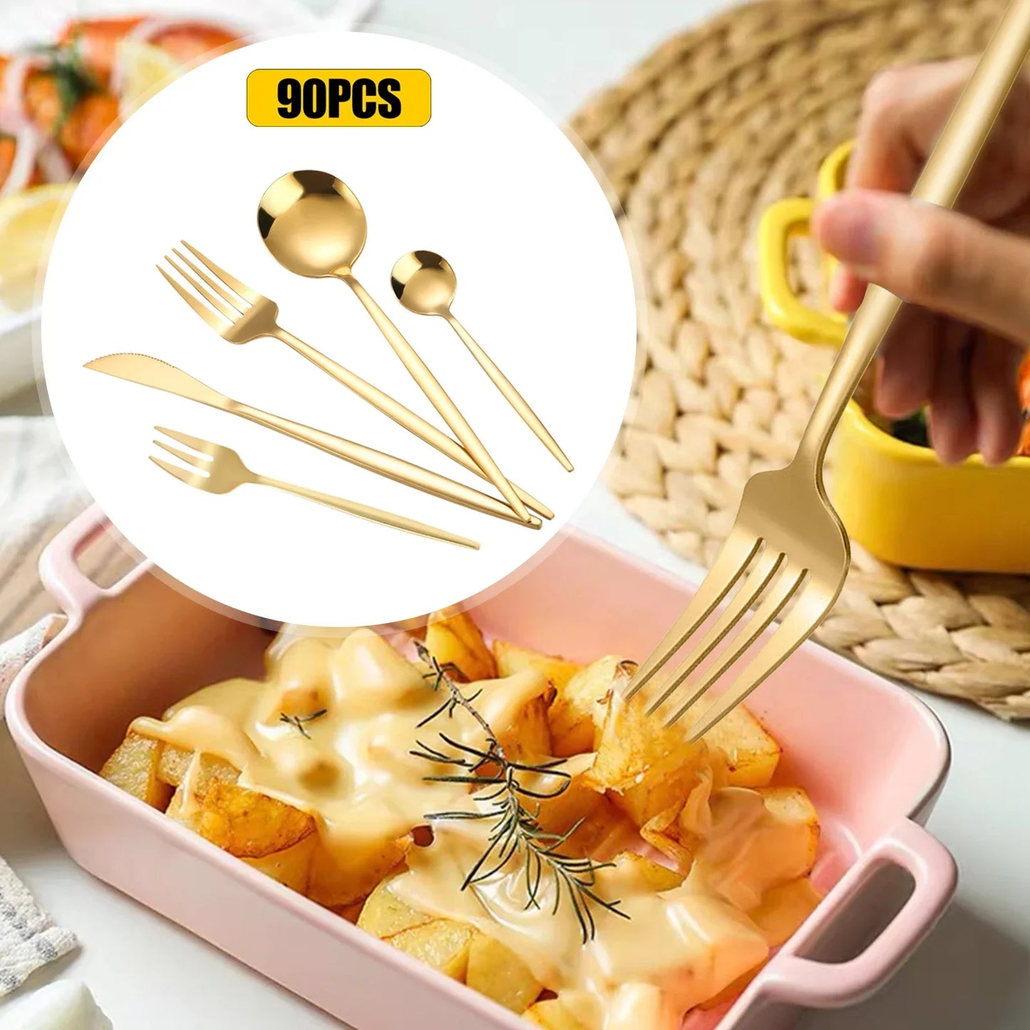 Gold Flatware Utensil Set