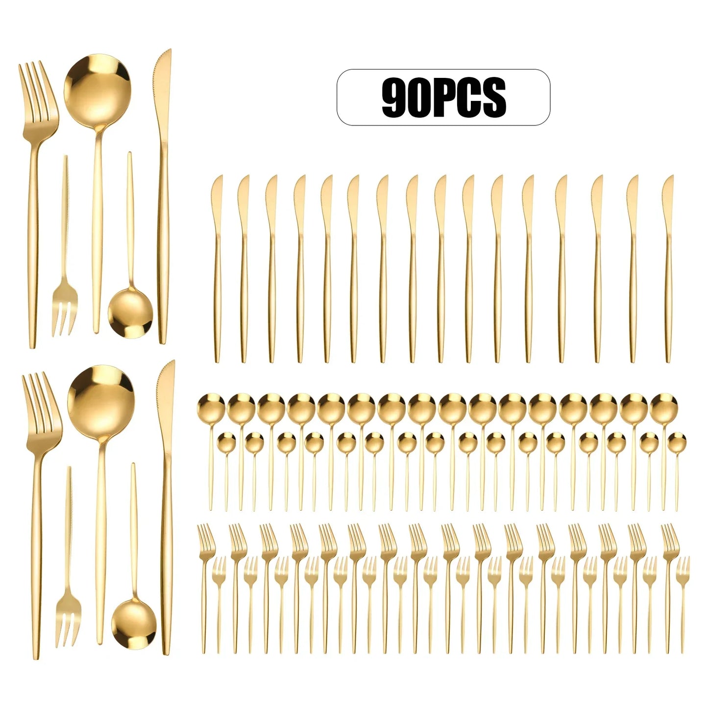 Gold Flatware Utensil Set