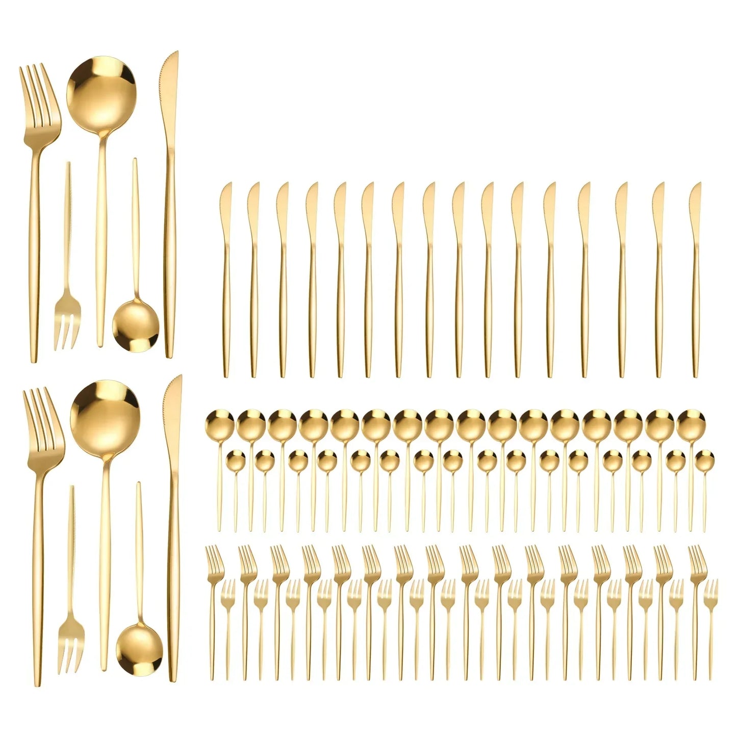Gold Flatware Utensil Set