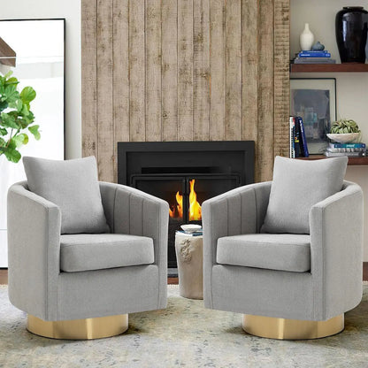 Modern Swivel Barrel Accent Chairs