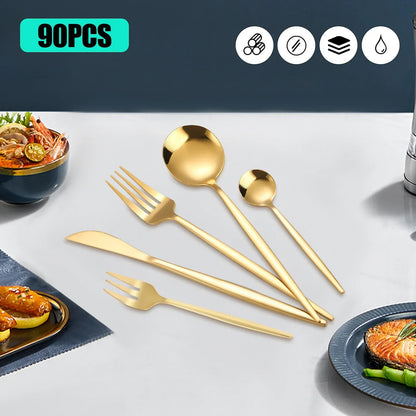 Gold Flatware Utensil Set